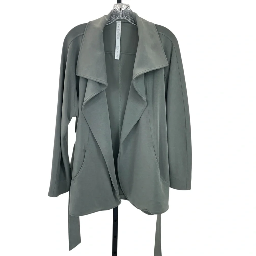 Lululemon Softstreme Belted Wrap Jacket Grey Sage XS/S - Picture 4 of 16